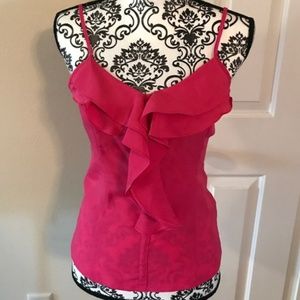 Hot Pink Miley Cyrus Max Azria Ruffle Tank sz XL